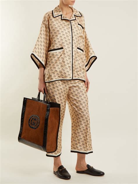 gucci pajama pants fluffy|luxury silk pajama set.